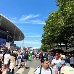 A sea of people heading to the Stade de France for rugby 7s