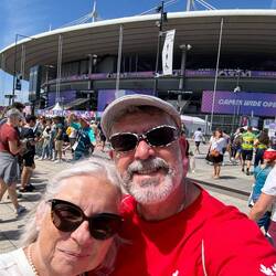 Outside the stadium