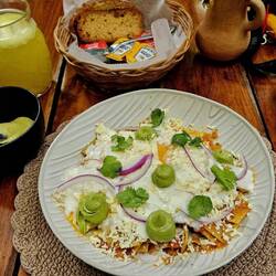 Mein Frühstück - wie immer in Mexiko - sehr ausgiebig🤣