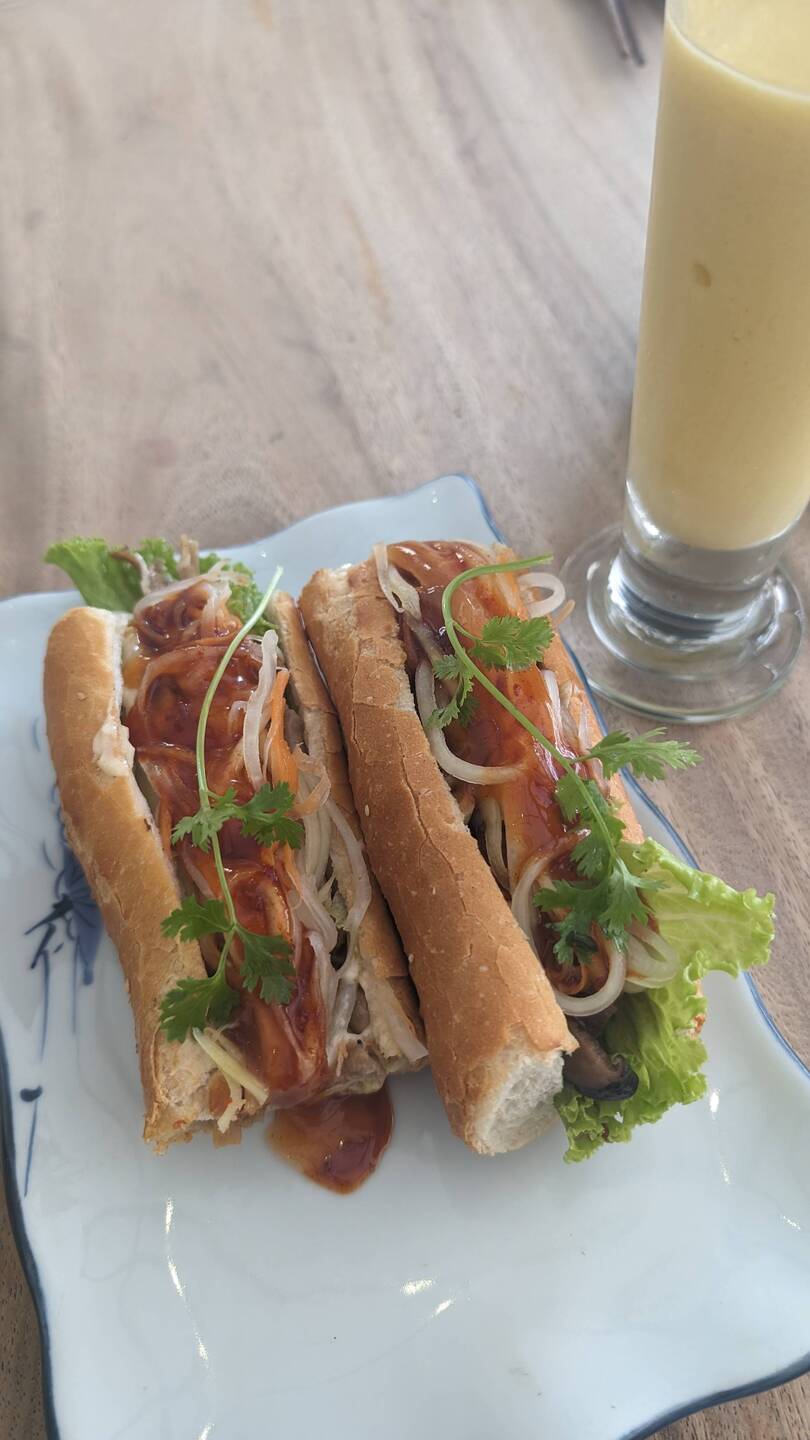 Nom Bang Saih for breaky, Cambodian take on a Bahn mi