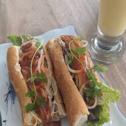 Nom Bang Saih for breaky, Cambodian take on a Bahn mi
