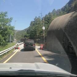 Darum mussten wir rundherum fahren.