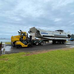Barge on a truck