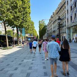 Street scenes along the Champs Elysees.