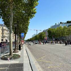 Street scenes along the Champs Elysees.