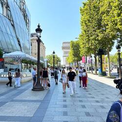 Street scenes along the Champs Elysees.