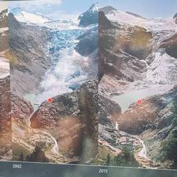 Gletscher von links nach rechts 1948, 2002 und 2011