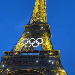 Eiffel Tower light show.