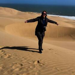 Hier fliegt uns gewaltig der Sand um die Ohren! Sieht man gar nicht auf dem Bild!