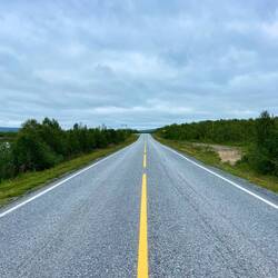 Der Weg führte mehrmals zur Landstrasse 93, die Kautokeino mit Alta verbindet.