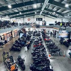 The view from the upper level, Jamestown Harley Davidson