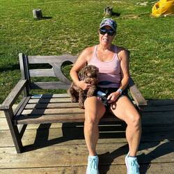 The conquering heroine and her pup