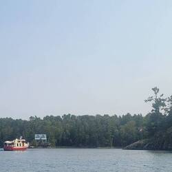 The cottage is in the background. It's such a beautiful spot and totally off grid.
