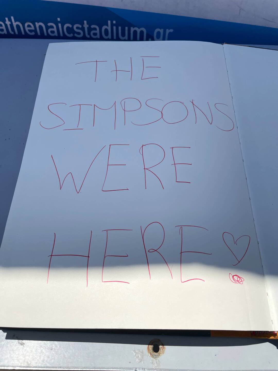 Our addition to the Stadium's visitor's book