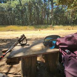 a makeshift table -I'll take it! Break time.
