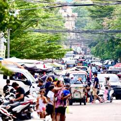 Straßen Szene in Phnom Penh.