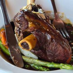 Phil had lamb shanks. I ate most of his veggies