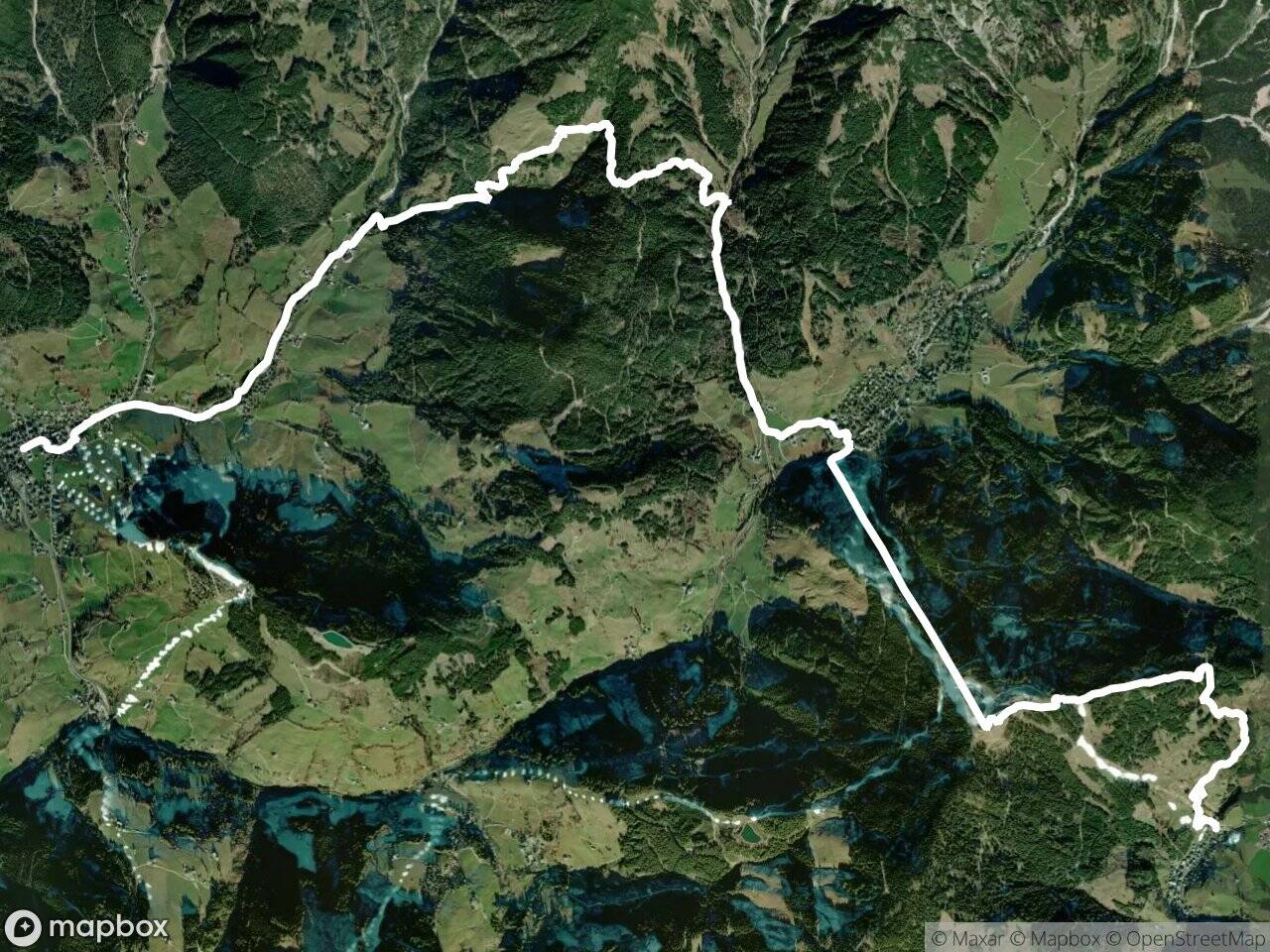 abzgl. Gondel (Länge: 2,1 km, Aufstieg: 645 m)