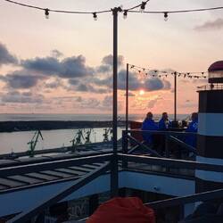 Sonne über der Haffmündung