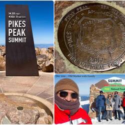 The new and the old Pikes Peak markers — at the summit.
