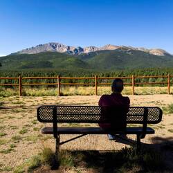 America's Mountain ... this time with land in the foreground — Pikes Peak Highway.