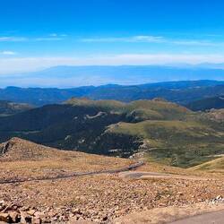 Panorama from the visitor center terrace — at the summit.