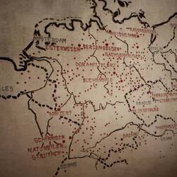 This map shows the locations of the concentration camps.
