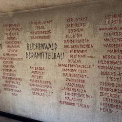 The names of the concentration camps that the deportees were sent to.