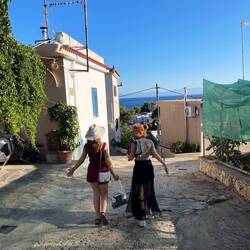 The walk to the place- armes with baked goods