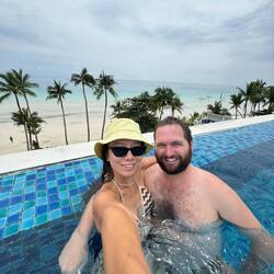 Chilling in the infinity pool
