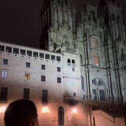 The Santiago cathedral square at night