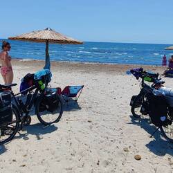 Danach Hitzepause am Strand