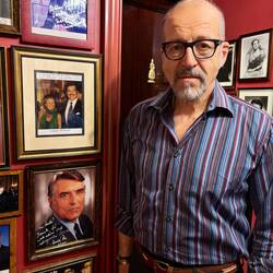 Thomas's father's photo is on the wall of fame at the Sacher Hotel