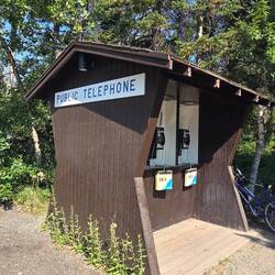 Old school phone booth as there's no cell service here