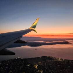 Sunset as we were landing in Seattle