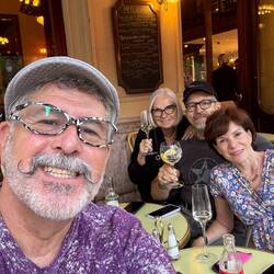 Sundowners on the hotel terrace