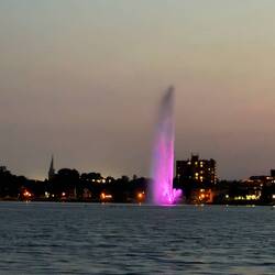 Fountain in Little Lake. I braved mosquitos for this photo