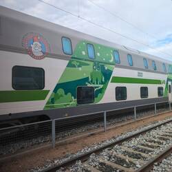 Everything is cute here, even the trains