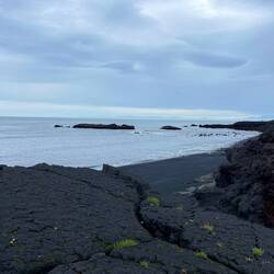 Black sand beach