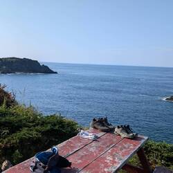 Zurück am Platz hieß es erstmal Schuhe lüften