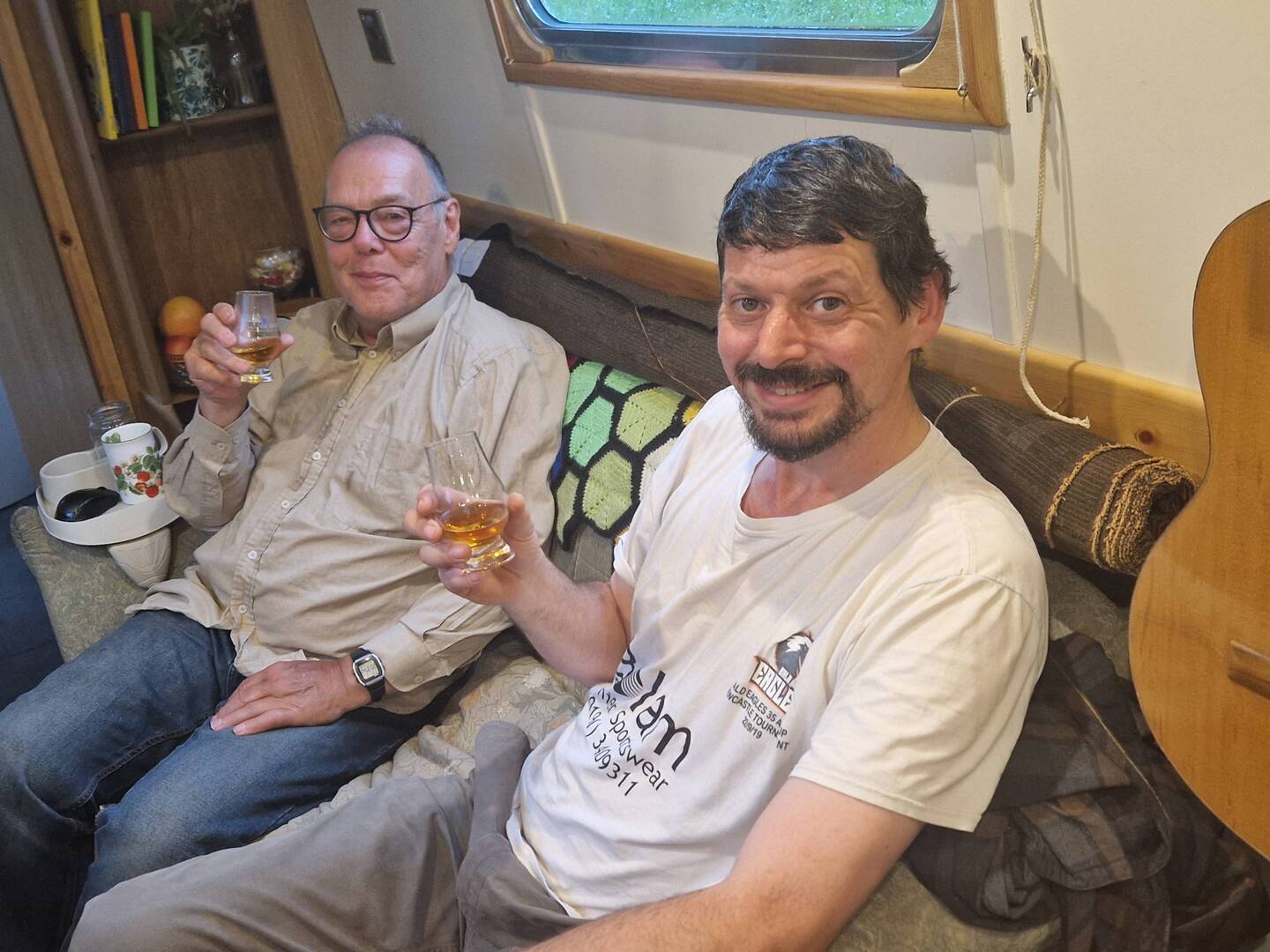 Al soon perked up after a home cooked meal and a whisky tasting!