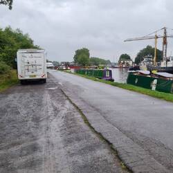 Martha Motorhome with Rainboat on a wet afternoon