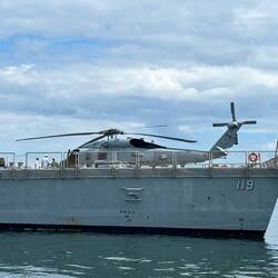 Helicopter on the ship