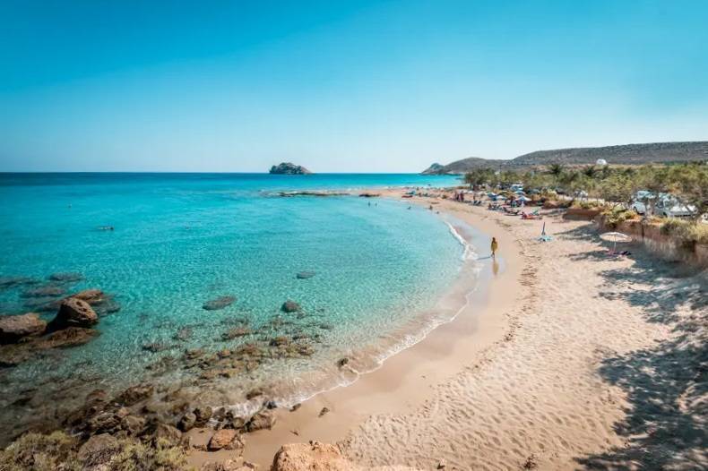 Strand von Xerokambos... eine Bucht vor dem Strand von Mazida Ammos