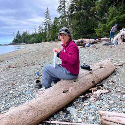 Sheryl snacking on something