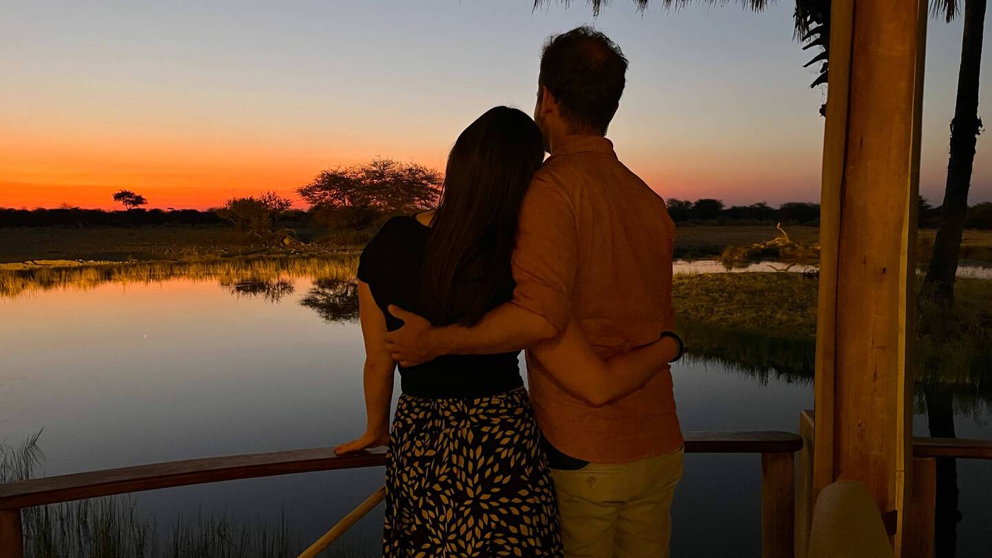 Unser letzter Sonnenuntergang über Namibia