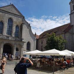 Markt mit lutherischer St. Stephanskirche und dem katholischen Münster