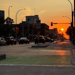 Sonnenuntergang im Exchange District