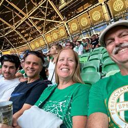 Repping the team! Cheering the boys to victory