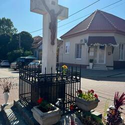 Various crosses and religious monuments all over town
